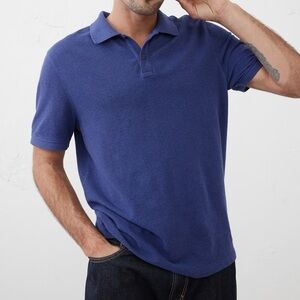 [XL] Banana Republic Factory Monogram Pique Men's Blue Polo Shirt